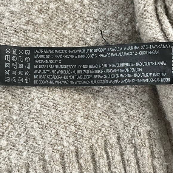 ZARA Knit Neutral Size SMALL Cardigan Women's‎ Oatmeal Open Front Sweater - Picture 7 of 8